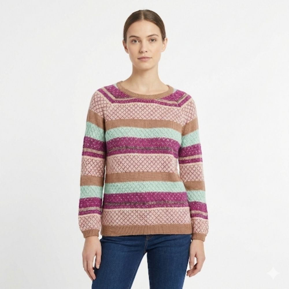 Anthropologie Giuliana Leila Sweater Striped Knit Carrie Diaries Pullover S